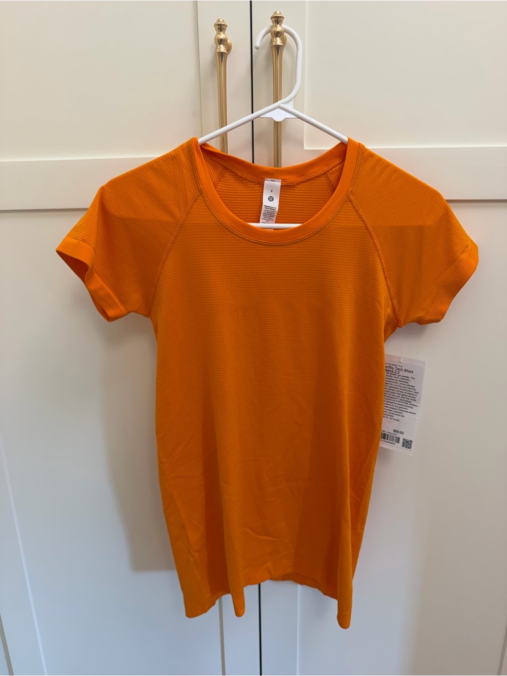 lululemon athletica Orange Short Sleeve Performance Tee
